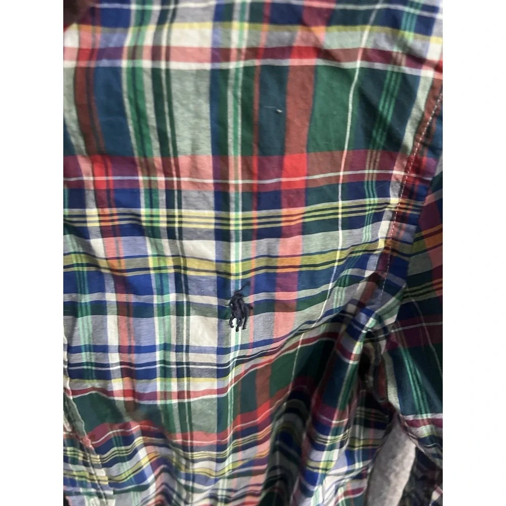 Boys‎ Ralph Lauren  Long Sleeve Button Down Plaid Shirt Size Large 14-16